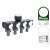 Bradas WL-3033 4-drożny adapter do kranu z wejściem 3/4" i wyjściami 1/2", rozdzielacz węża ogrodowego, rozdzielacz wody, rozdzielacz do nawadniania