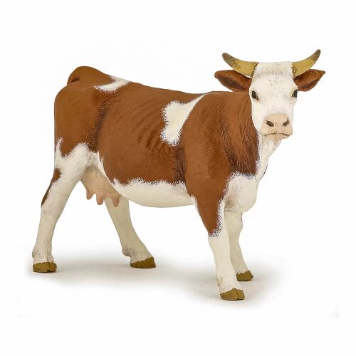 Realistic Papo Simmental Cow Toy Figurine