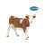 Papo Simmental Cow Figurine, brown and white, realistic farm animal toy