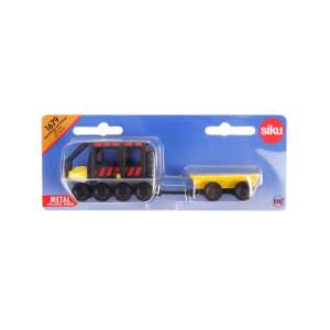 Siku Argo Avenger toy truck with trailer, 1:87 scale, metal and plastic, black and yellow - Siku