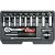 Yato 23-piece socket wrench set organized in case, top view