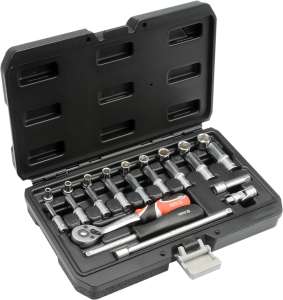Yato 23 piece socket wrench set in a black plastic case - Yato