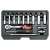 Yato 23 piece socket wrench set with all the tools laid out in the case
