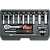 Yato 23 piece socket wrench set with all the tools laid out in the case