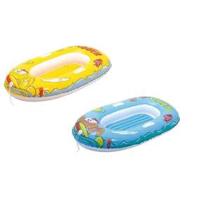 Bestway aufblasbares Boot für Kinder, gelb und blau, mit Meerestiermotiven - Schlauchboote, Paddel