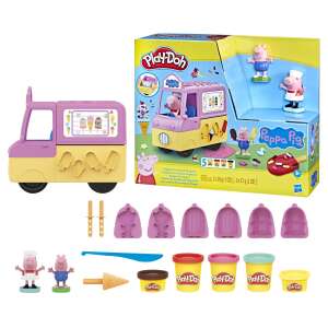 Play-Doh Peppa Pig Zábavný set s zmrzlinou, so zmrzlinovým vozíkom, nádobami Play-Doh, formami a figúrkami - Hasbro