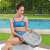 Lay-Z-Spa hot tub seat, grey, adjustable height, woman sitting in hot tub