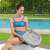 Lay-Z-Spa hot tub seat, grey, adjustable height, woman sitting in hot tub
