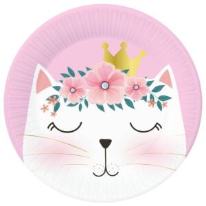 Cicás Sleepy Pappteller mit Katzen- und Blumenkronen-Design - Godan