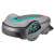 Gardena SILENO life 750 robot lawnmower, grey and blue, 3/4 view