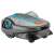 Gardena SILENO life 750 robot lawnmower, grey and blue, 3/4 view