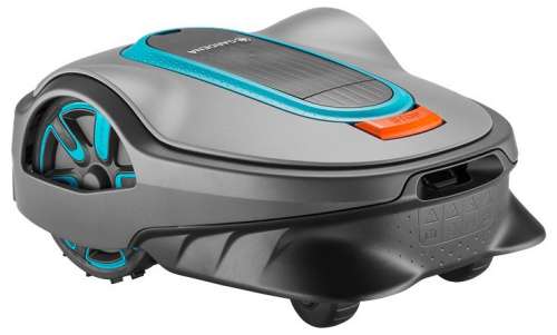 Gardena SILENO life 750 robotfűnyíró, szürke és kék, 3/4 nézet