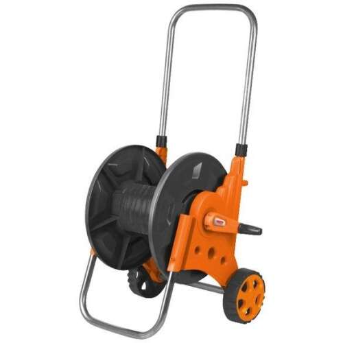 Hecht 08623 hordozható tömlőkocsi kerekekkel, narancs és szürke