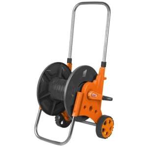 Hecht 08623 tragbare Schlauchhaspel mit Rädern, orange und grau - Schlauchwagen