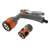 Gardena Classic 4-function nozzle set, gray and orange, with 4 spray patterns: strong, flat, soft, and mist