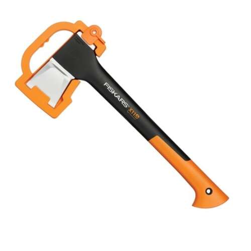 Fiskars X11 splitting axe, small size, with orange handle and black head