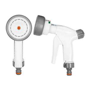 Bradas White Line WL-EN4T multifunction garden hose nozzle, white and gray, with adjustable water flow and multiple spray patterns - Sprinkler Head