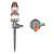 Bradas White Line WL-Z02 2-pattern rotating sprinkler with spike, grey and orange, front and back view