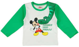 Disney fiú Hosszú ujjú Póló - Mickey  #zöld-fehér - 80-as méret 31529343 "Mickey"  Gyerek hosszú ujjú pólók