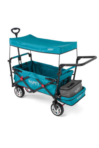 Wapiti Wagon összecsukható kétszemélyes Strandkocsi lenyitható lábtérrel #türkiz