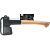 Fiskars Norden N10 axe with blade cover and wooden handle side view