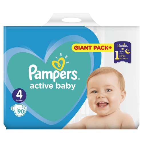 Scutece Pampers Active Baby Giant Pack 9-14kg Maxi 4 (90buc) 31533957