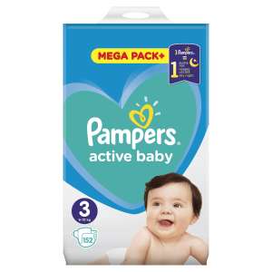 Pampers Active Baby Mega Pack Nadrágpelenka 6-10kg Midi 3 (152db) 31533964 Pampers Pelenka