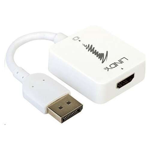 Lindy HDMI-DisplayPort 4K adapter, fehér, 38146 - Lindy