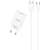USAMS T21OCTC01 USB-C hálózati töltő 1m kábellel, fehér