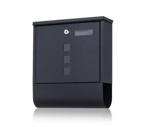 Vízálló zárható Postaláda plexiüveg ablakkal #antracit