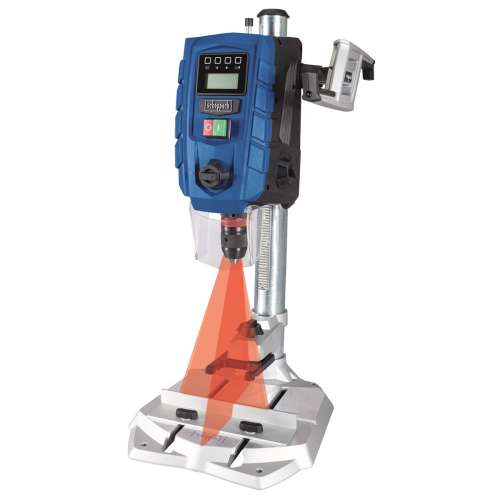Scheppach DP 60 pillar drill with laser guide, digital display, and adjustable depth