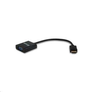 Equip HDMI to VGA adapter with audio, black - HDMI Adapter