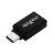 MaxLife USB 3.0 to USB-C adapter, black, angled view