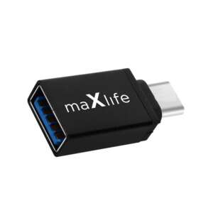 MaxLife USB 3.0 auf USB-C Adapter, schwarz, schräger Blick - Maxlife