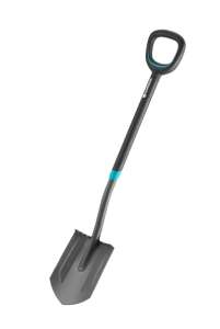 Gardena ErgoLine pointed shovel, black with blue accents, ergonomic handle - Shovel