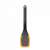 Fiskars Functional Form spatula with silicone edge, black and orange, flat view