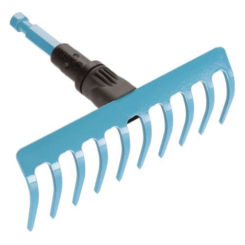 Gardena Combisystem rake head, blue, 10 tines, for small areas