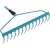 Gardena Combisystem rake head, blue, 14 tines, 36 cm working width, angled view