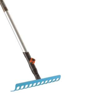 Gardena Combisystem rake with adjustable handle, blue rake head, 12 teeth - Rake