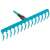 Gardena Combisystem rake, blue, 36cm working width, 14 teeth, for raking, leveling, and soil cultivation