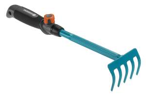 Gardena Combisystem hand rake, blue and black, for gardening - Rake