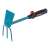Gardena Combisystem straight hoe with three prongs and a flat blade, blue and black