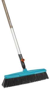 Gardena Combisystem Garden Broom Head, 45cm wide, blue and black, with a telescopic handle - Gardena