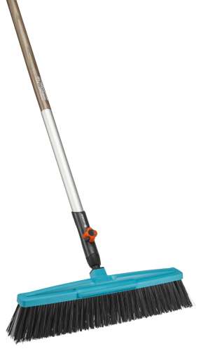 Gardena Combisystem Garden Broom Head, 45cm wide, blue and black, with a telescopic handle