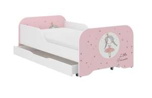 MIKI gyerekágy 140x70cm ajándék matraccal, ágyneműtartó nélkül - hercegnő