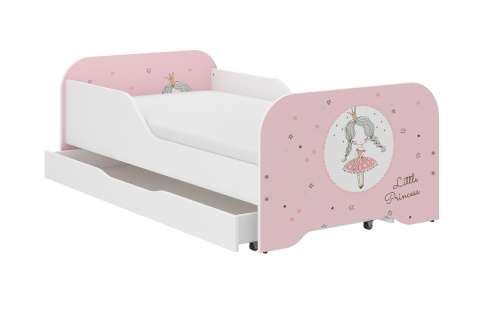 MIKI gyerekágy 160x80cm ajándék matraccal, ágyneműtartó nélkül - hercegnő