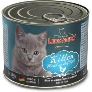 Leonardo Kitten baromfiban gazdag kiscica eledel (6 x 200 g) 1200 g 31586537 Macskaeledelek