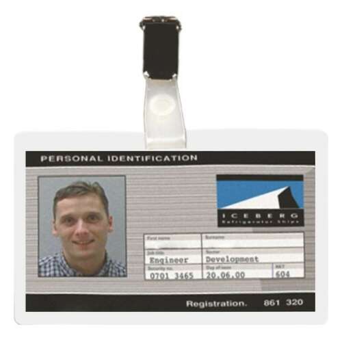 DJOIS Uchwyt na identyfikator z klipsem, laminowanie na zimno, DJOIS