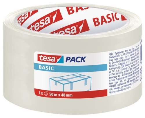 TESA Bandă de ambalare, 48 mm x 50 m, TESA "Basic", transparentă