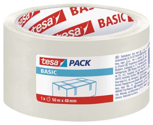 Опаковъчна лента TESA Basic, 48 mm x 50 m, прозрачна